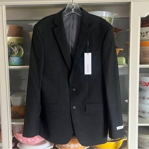 Calvin Klein Black Plaid Blazer - Size 38